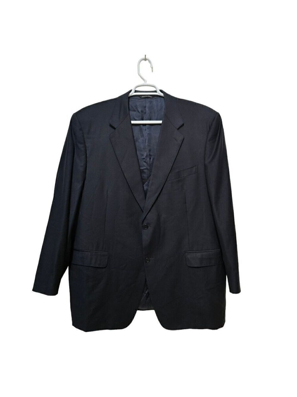 Canali Vintage Navy Single Breasted Italian Wool Blazer Sz 50L